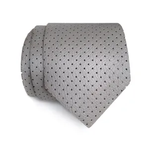 Perforated Dove Grey Leather Necktie, Automotive leather tie